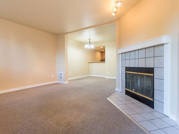 Living room and fireplace