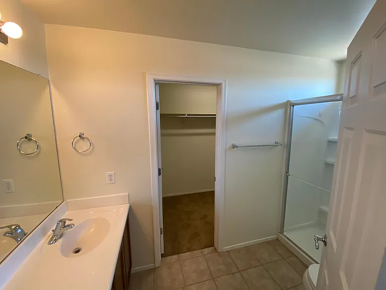 Master bathroom and walk in closet