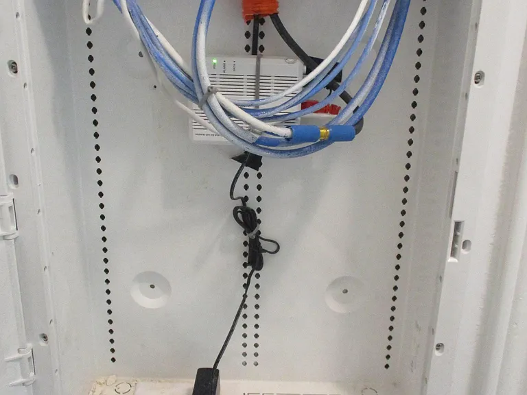 Network box interior for high speed internet connections to CAT6 LAN ports