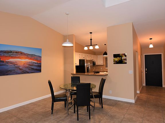 Dining area looking into kitchen