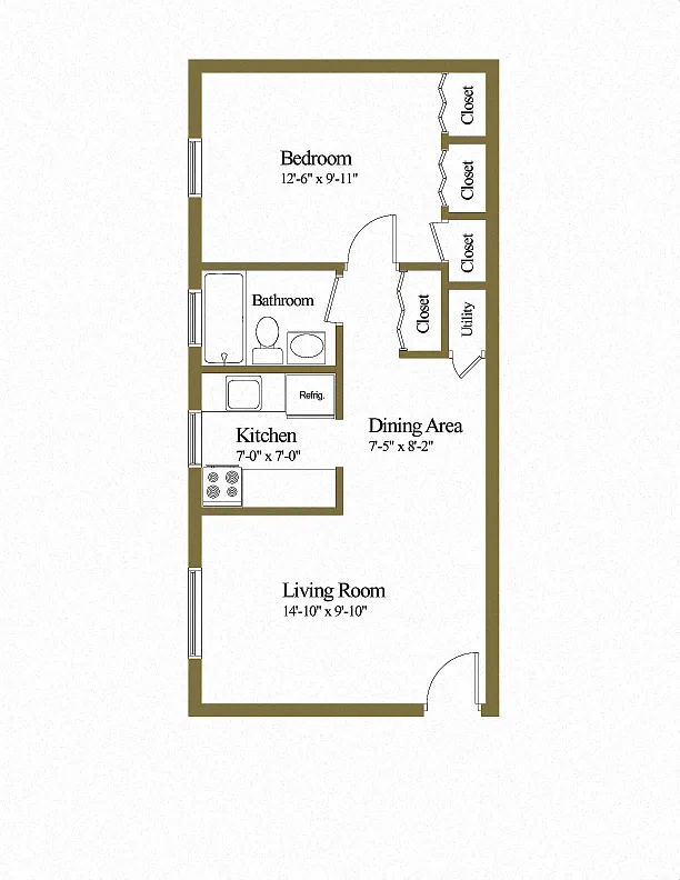 Floor plan Studio 1 Bathroom