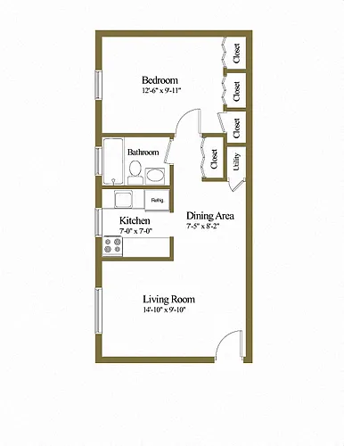 Floor plan Studio 1 Bathroom