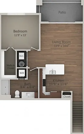 Floor Plan 1J | Seasons at Orchard Hills | Apartments in Oak Creek, WI Floor Plan 1J | Seasons at Orchard Hills | Apartments in Oak Creek, WI