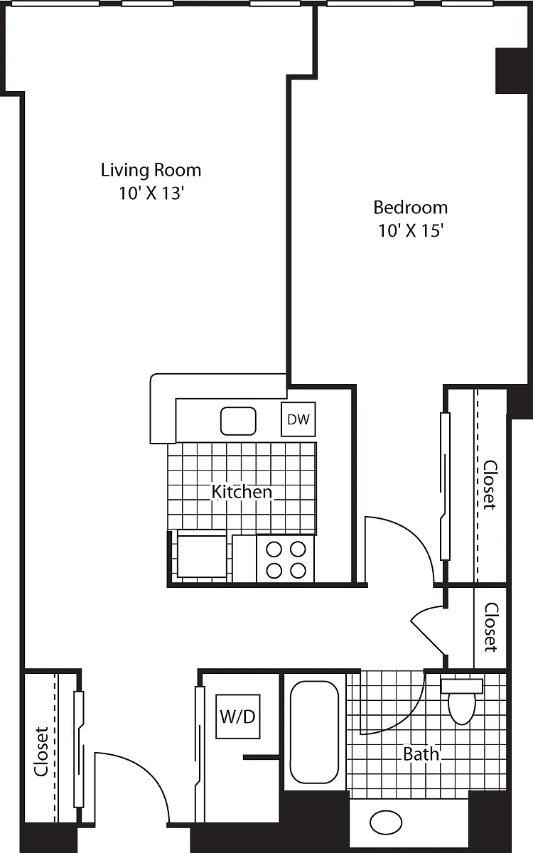 Floor plan One Bedroom 802