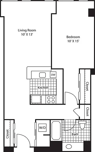 Floor plan One Bedroom 802