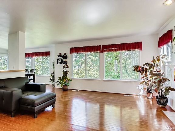 Living room with gleaming hardwood floors