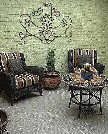 A beautiful brick, indoor courtyard off the great room