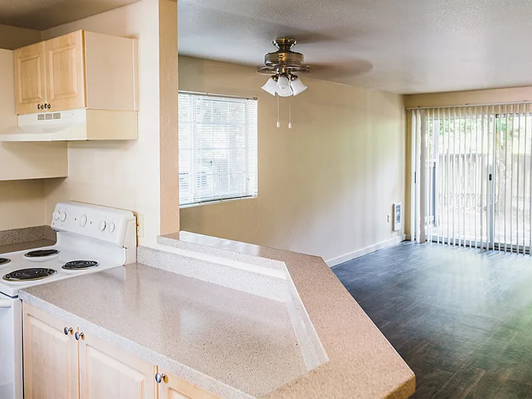 Classic home with wood-plank style flooring and ceiling fan