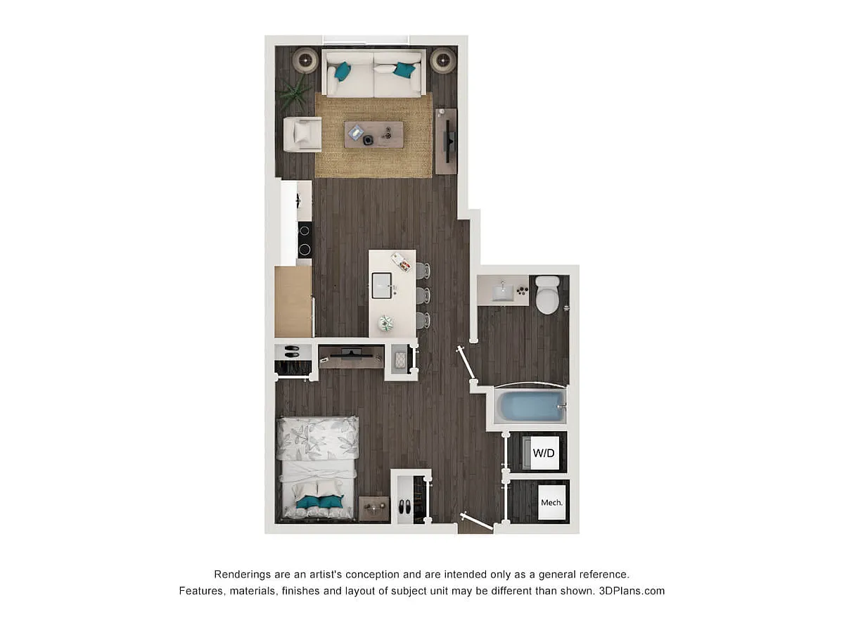 Floor plan S1 0x1 573 SF