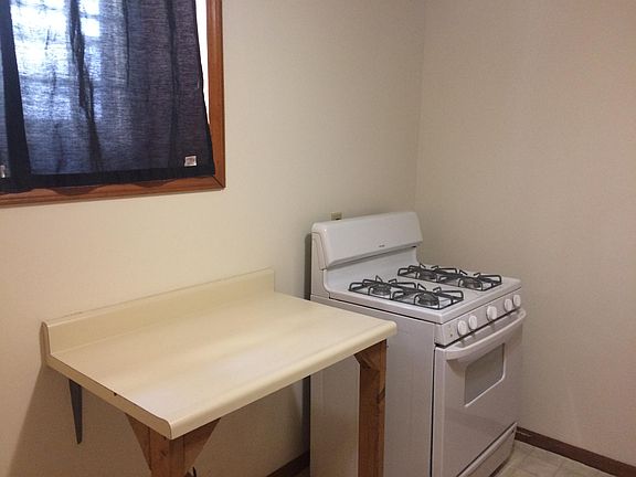 New gas stove and work area.