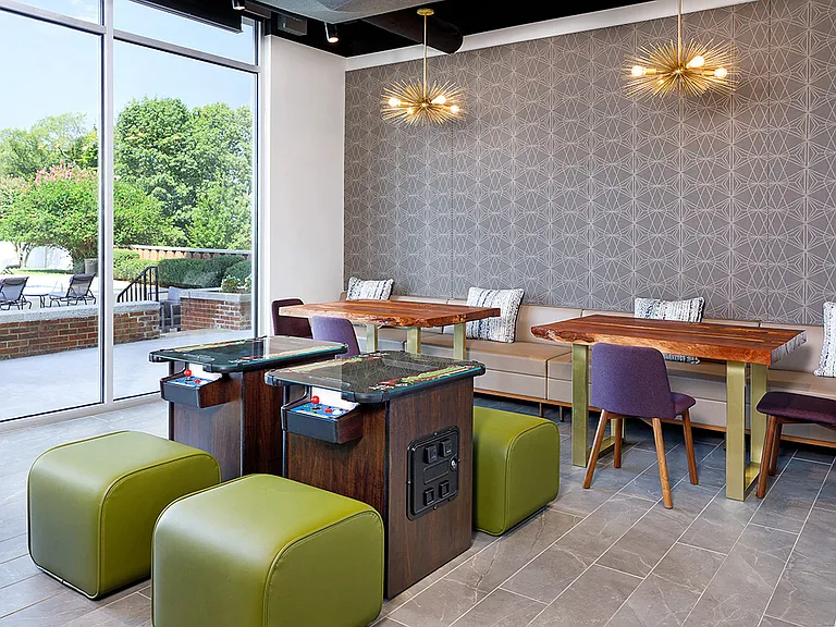 Resident Lounge with Vintage Arcade Gaming System