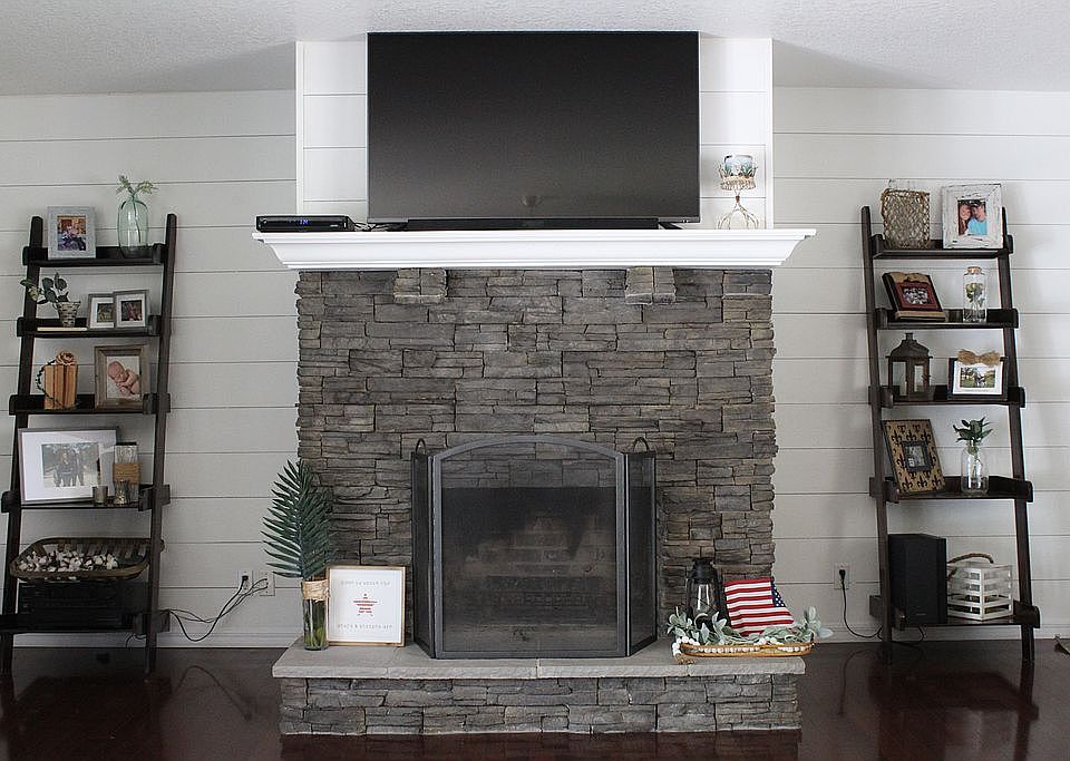 Wood burning fireplace