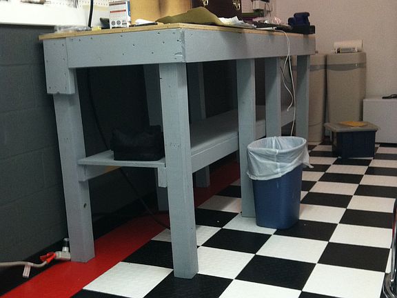 finished shop workbench