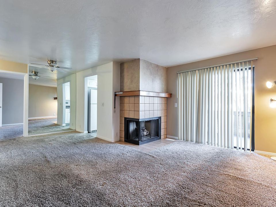 Family room and fireplace. Slider to deck