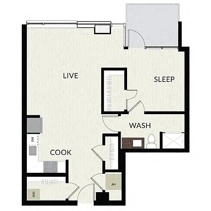 Floor plan 1 Bed/1 Bath-A9