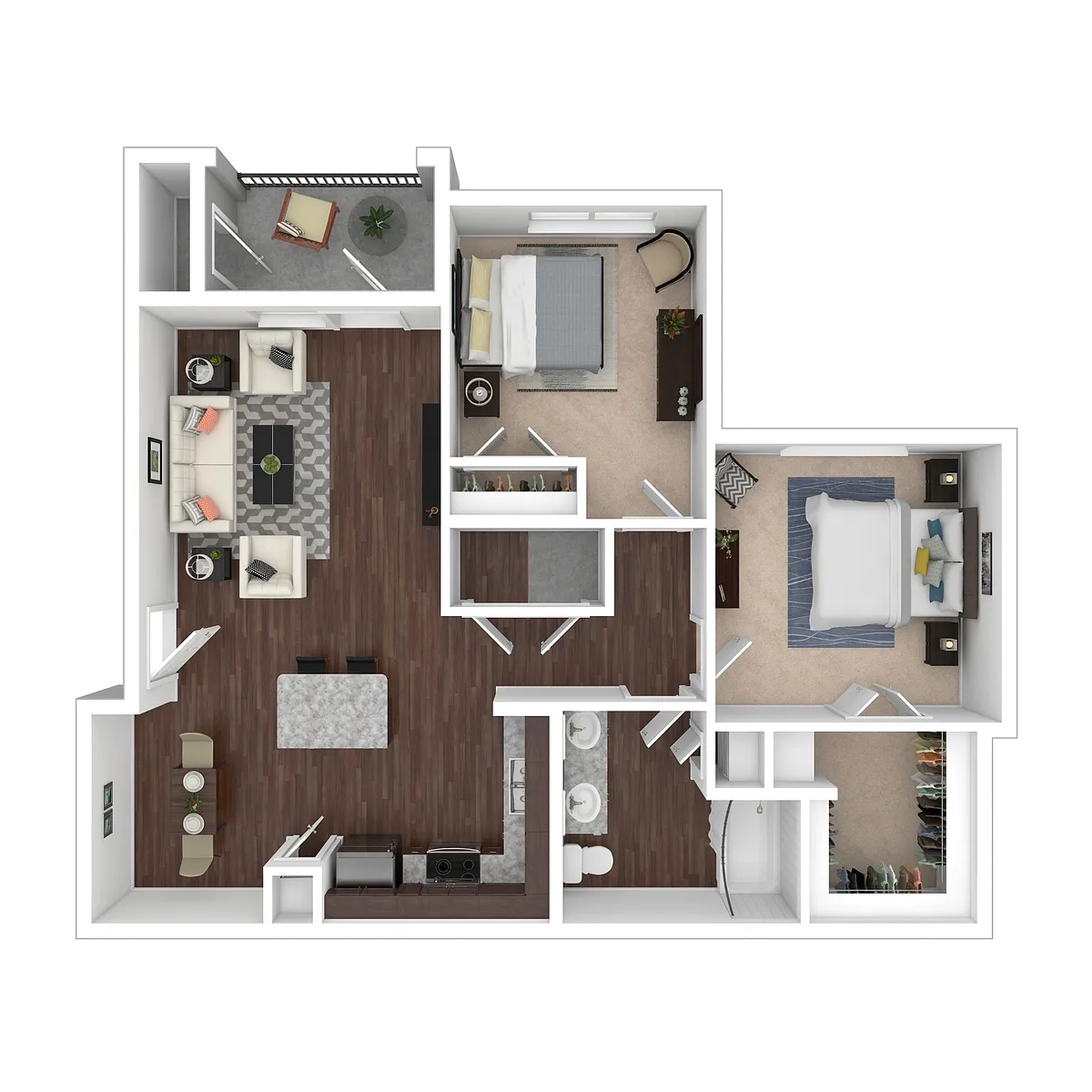 Floor plan Two Bed One Bath B1