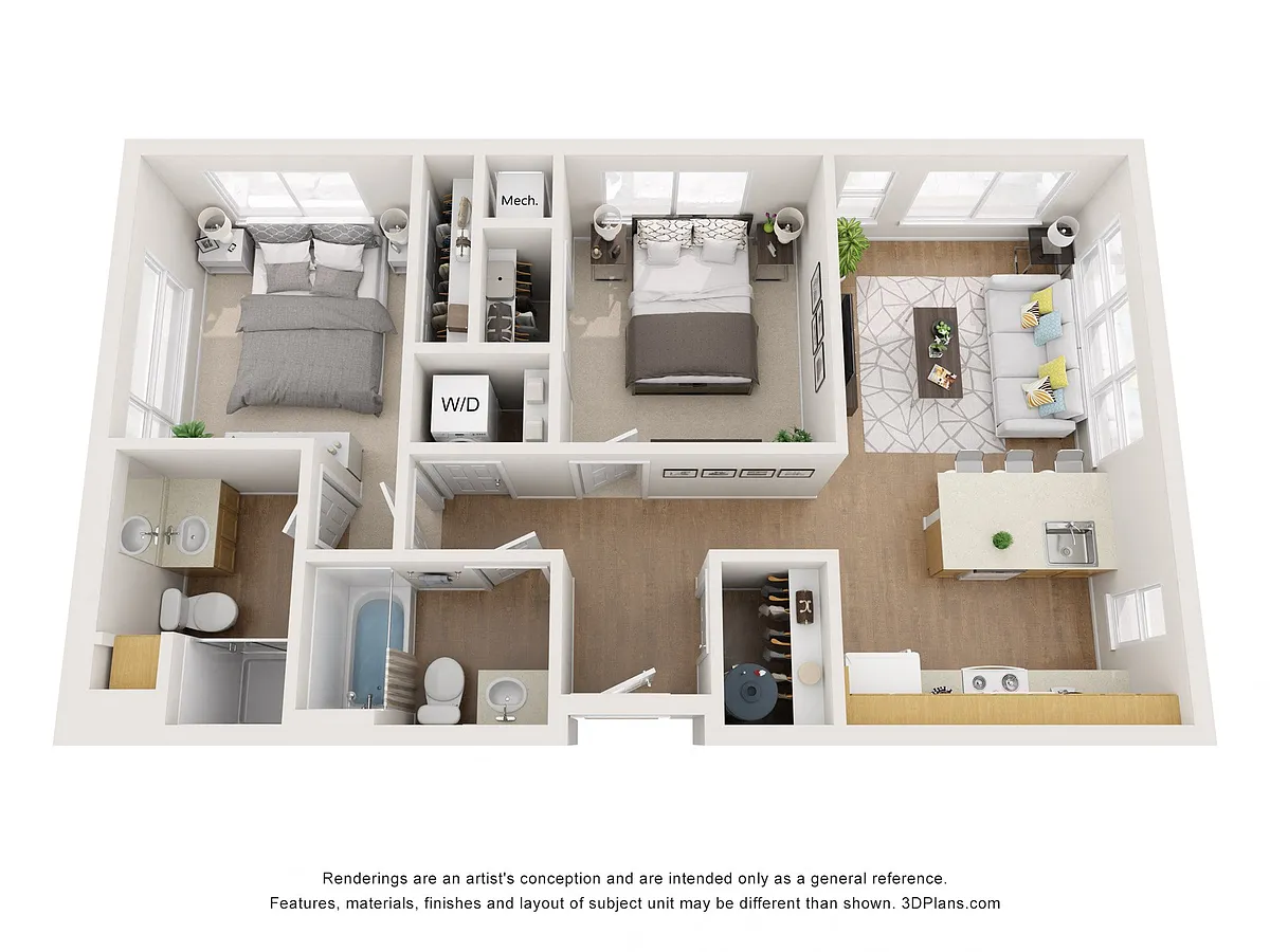 Floor plan 2 Bed 2 Bath