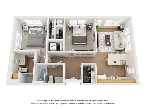 Floor plan 2 Bed 2 Bath