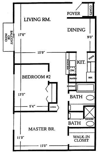 Floor plan Two Bedroom