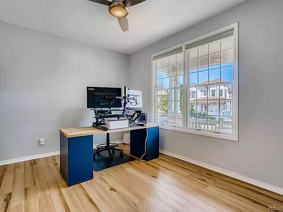 Full size bedroom with walk-in closet. Currently used as an office