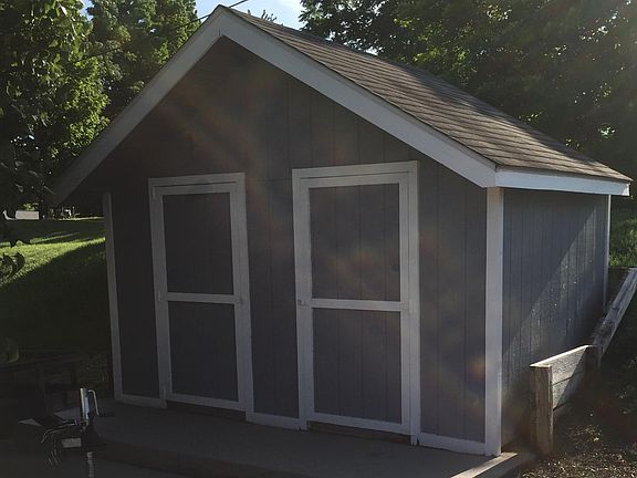 1/2 lockable storage shed is included.