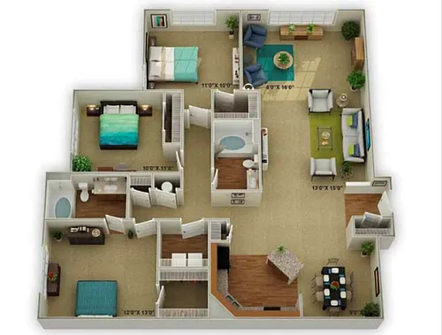 Floor plan C2 The Legend with Sunroom - 3 Bedroom, 2 Bathroom