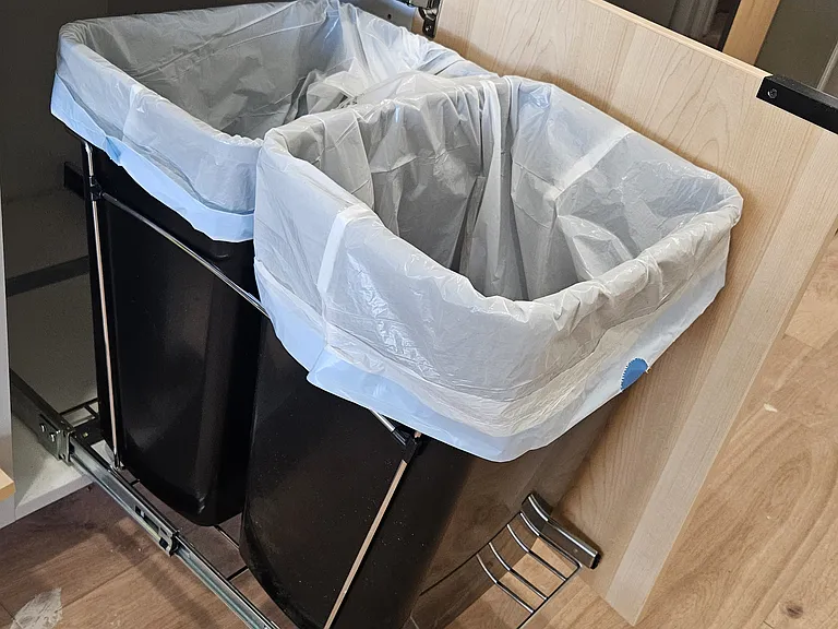double waste-basket in kitchen, soft-close too
