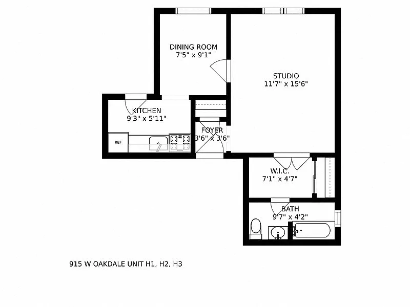 Floor plan Studio