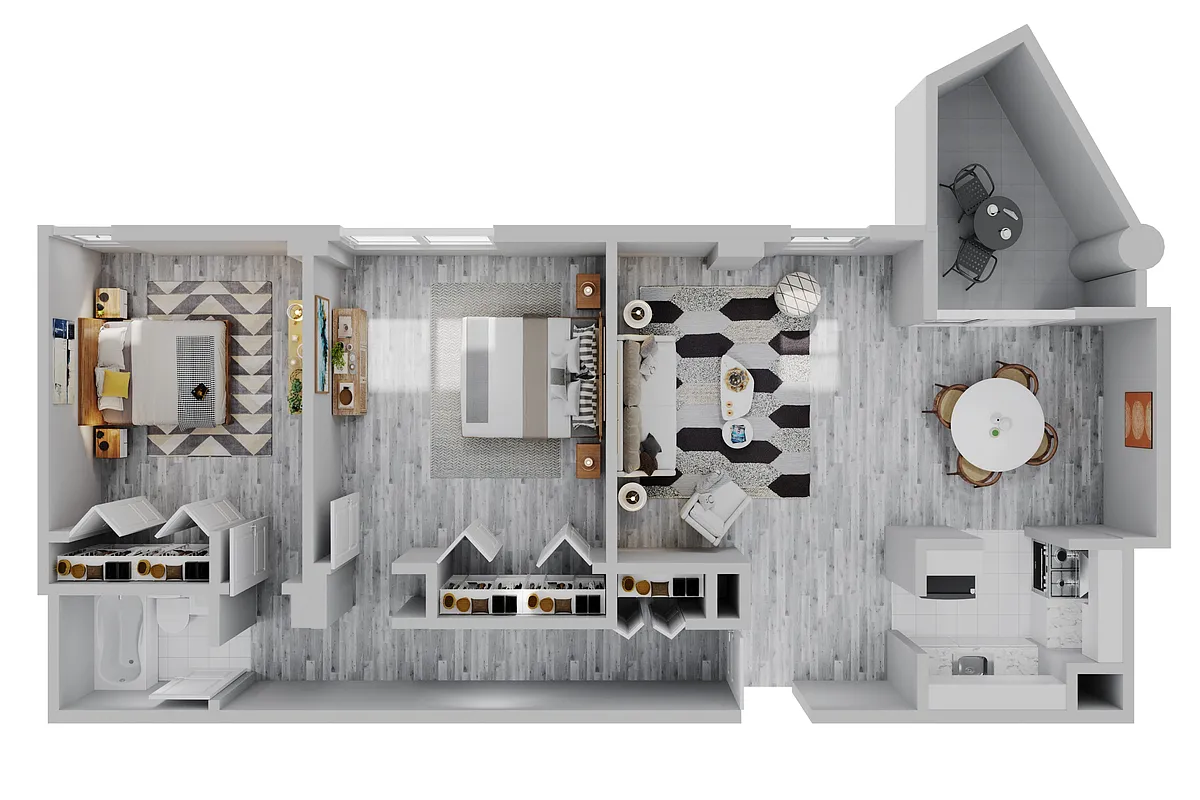 Floor plan 2 Bed B - Towers