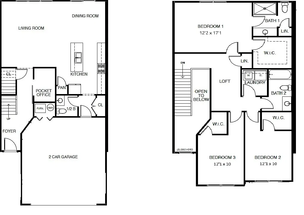 Floor plan 3 Bedroom Townhome