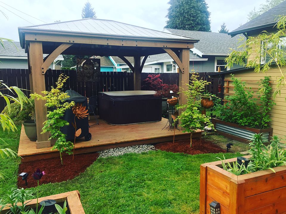 Gazebo and hot tub