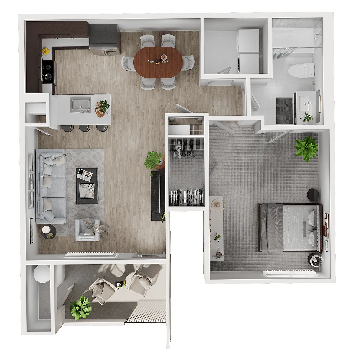 Floor plan 1X1 B