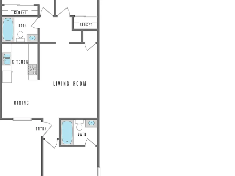 3 Bedroom, 2 Bath, 890 SF 3 Bedroom, 2 Bath, 890 SF