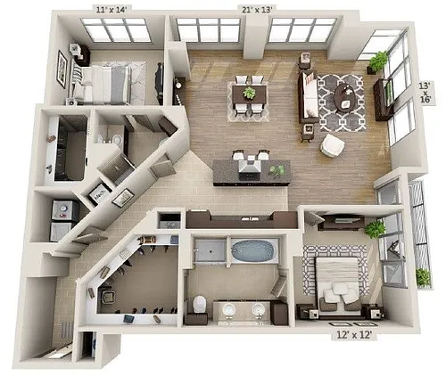 Floor plan B2H- Renovated