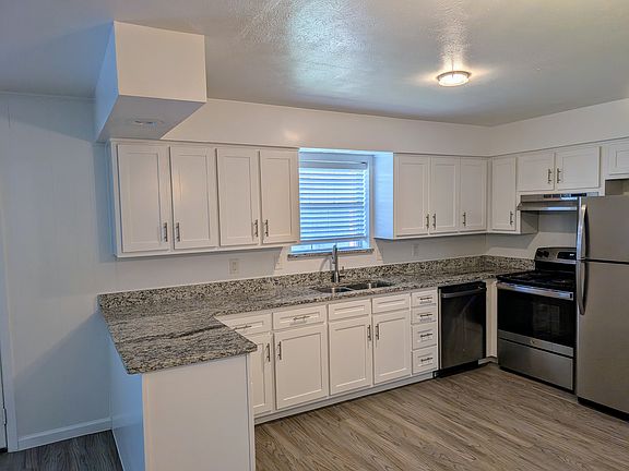 Kitchen area with stainless steel appliances