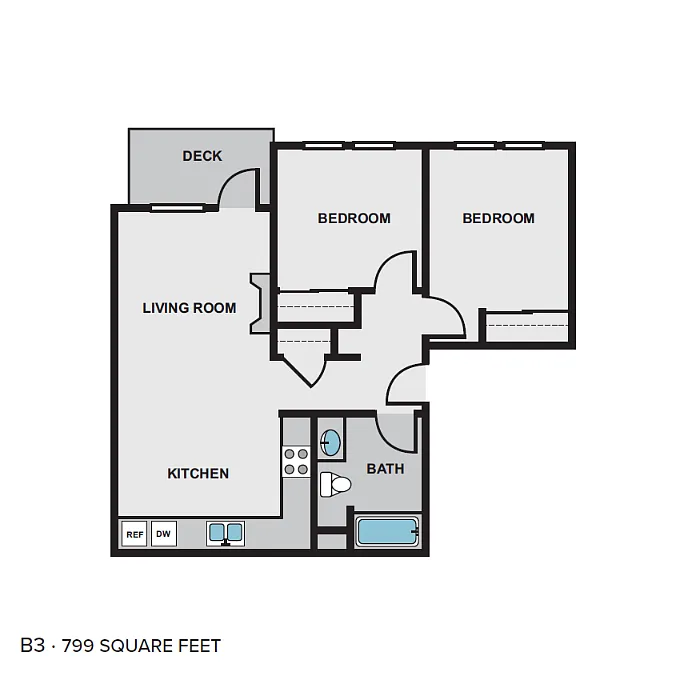 Floor plan 2 Bed 1 Bath