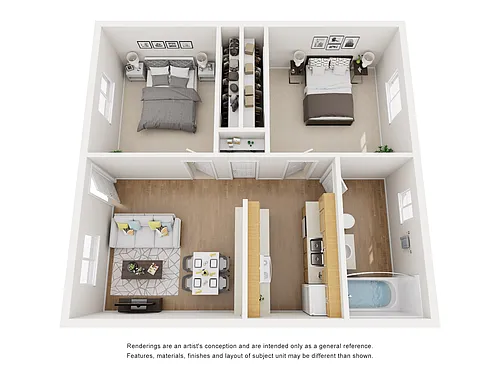 Floor plan B1 - 2 Bed/1 Bath