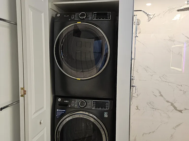 2nd floor suite: washer dryer in bathroom closet.