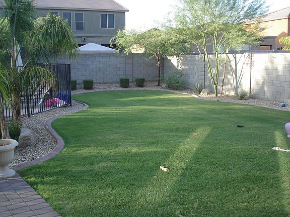 large professionally landscaped yard