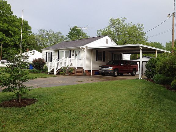 Front of house with carport