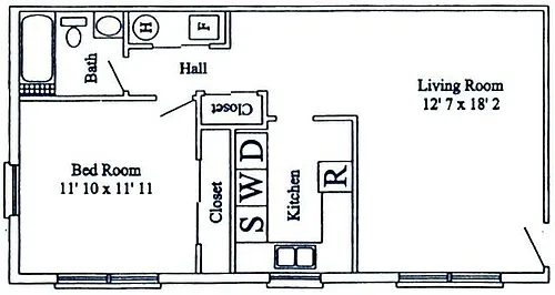 Floor plan 1 BR Romany