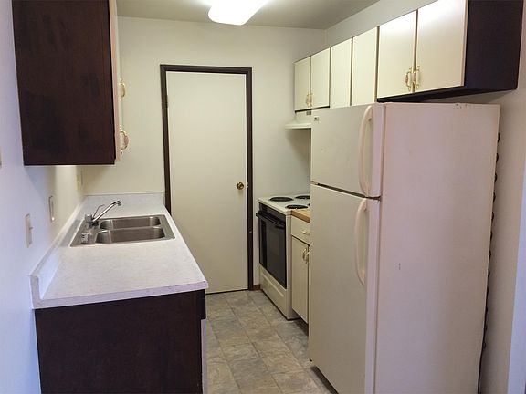 View of the kitchen from the dining area.