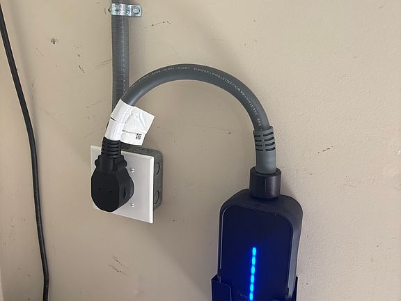 car charged in garage