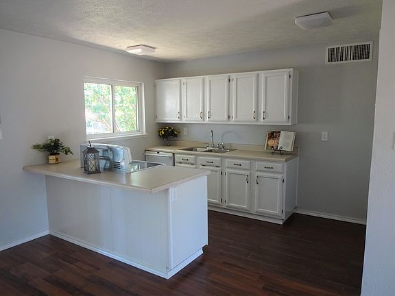 Wood look tile in kitchen