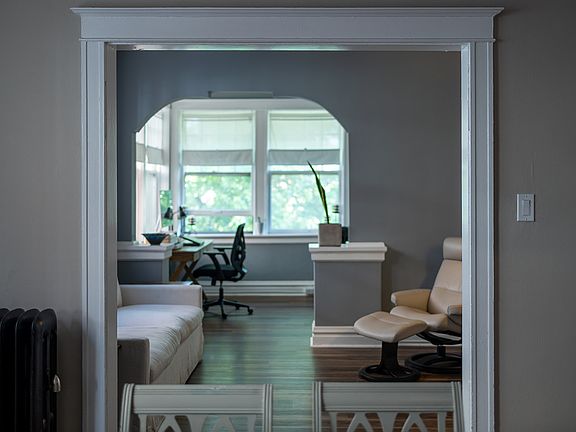 Facing the front of the building. Living room and office may be used as second bedroom.