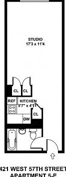 2nd image of 421 W 57th St APT 5E