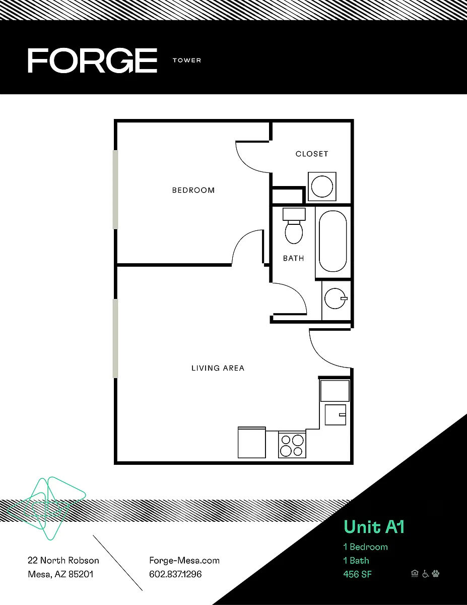 Floor plan 1 Bed/1 Bath