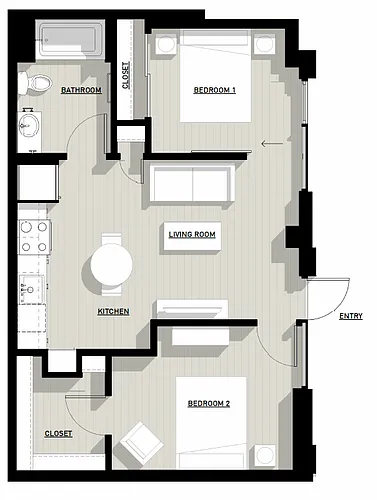 Floor plan Two Bedroom