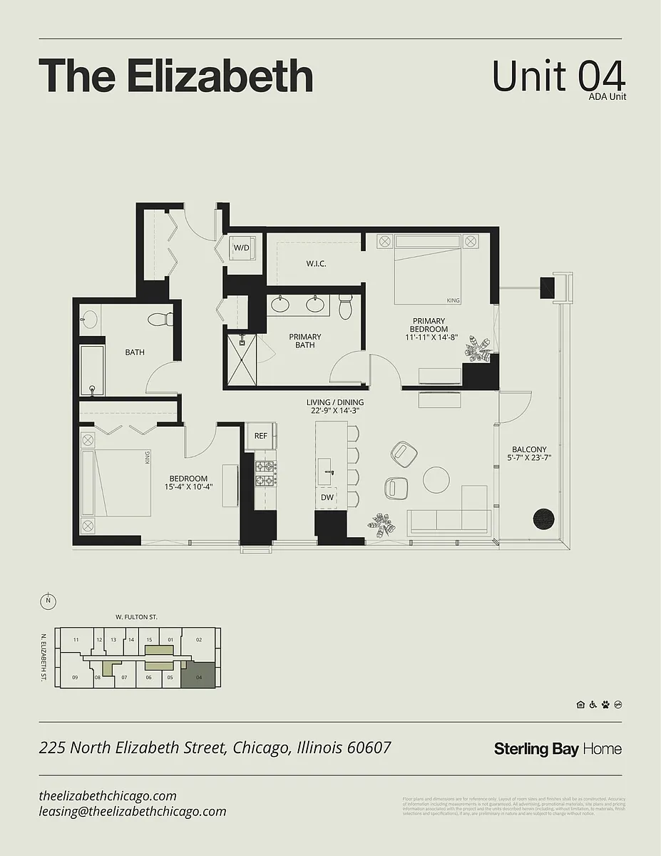 Floor plan 04A - 2Bed/2bath, Balcony