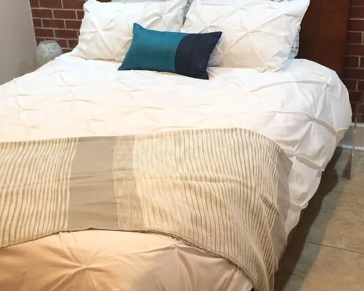 Japanese Platform bed with foam mattress in master bedroom